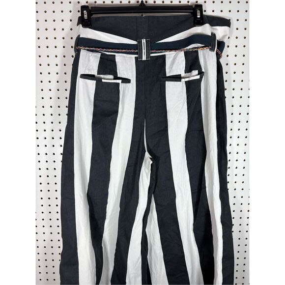 Free People extra wide split hem striped pants size L - Picture 9 of 15